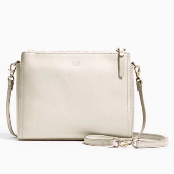 Lo & Sons Handbags - Lo & Sons Pearl Crossbody in ivory saffiano leather
